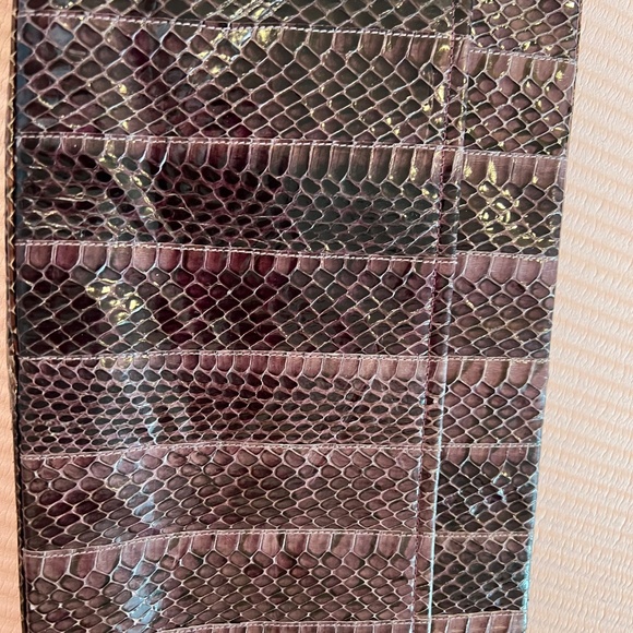Morris Moscowitz immaculate vintage  reptile clutch plum - Picture 3 of 8